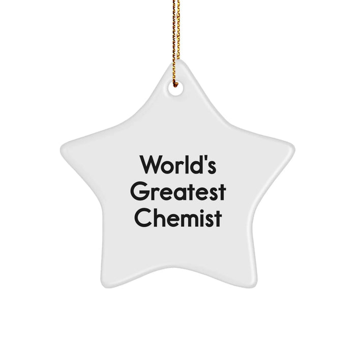 Funny Star Ornament, 'World's Greatest Chemist' Gift for Chemist Friends and Family, Christmas Unique Gifts from Women to Men - Image 1