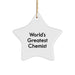 Funny Star Ornament, 'World's Greatest Chemist' Gift for Chemist Friends and Family, Christmas Unique Gifts from Women to Men - Image 1