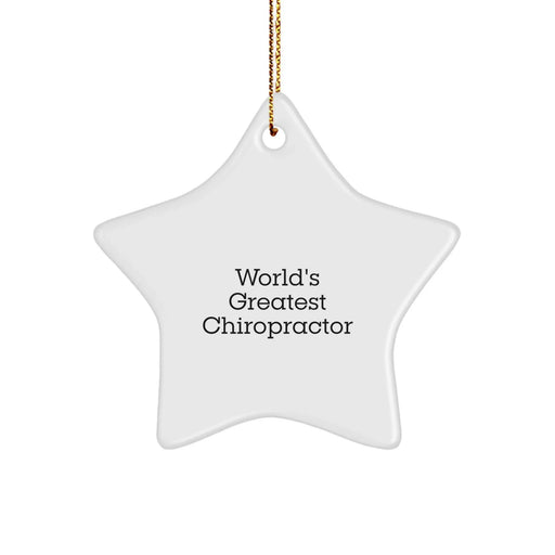 Chiropractor Gifts from Friends - World's Greatest Chiropractor Star Ornament for Christmas - Image 1