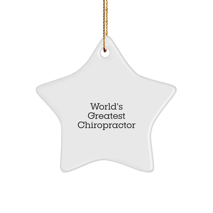 Chiropractor Gifts from Friends - World's Greatest Chiropractor Star Ornament for Christmas - Image 1