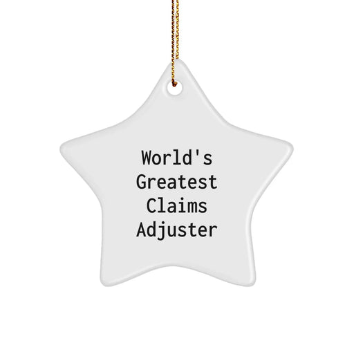 Claims Adjuster Gifts for Men from World's Greatest, Funny Star Ornament for Christmas - Image 1