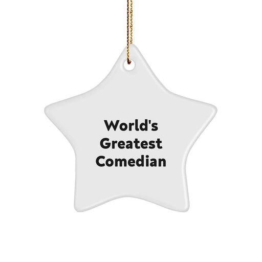 Comedian Gifts from Friends, World's Greatest Comedian Star Ornament for Christmas - Image 1