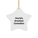 Comedian Gifts from Friends, World's Greatest Comedian Star Ornament for Christmas - Image 1
