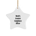 World's Greatest Compliance Officer Funny Star Ornament, Gifts from Family to Compliance Officer, Perfect for Christmas - Image 1