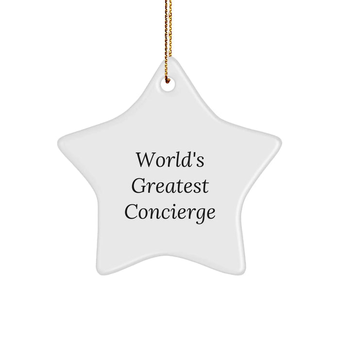 Concierge Gifts from World's Greatest - Funny Star Ornament for Men, Women, Friends, Family, Coworkers this Christmas - Image 1