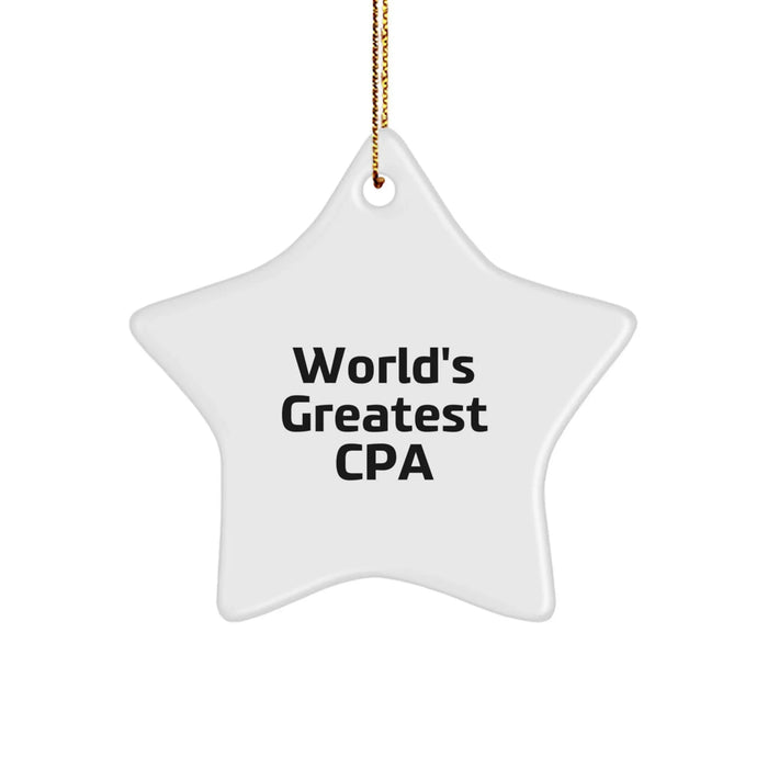 Funny 'World's Greatest CPA' Star Ornament for Gifts from Family to Men, Women, or Friends at Christmas Unique - Image 1