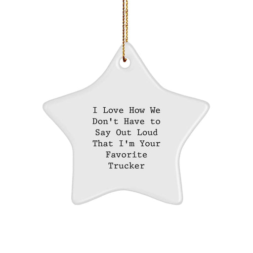 Funny Trucker Star Ornament Gifts from Friends for Favorite Trucker at Christmas Time - Image 1