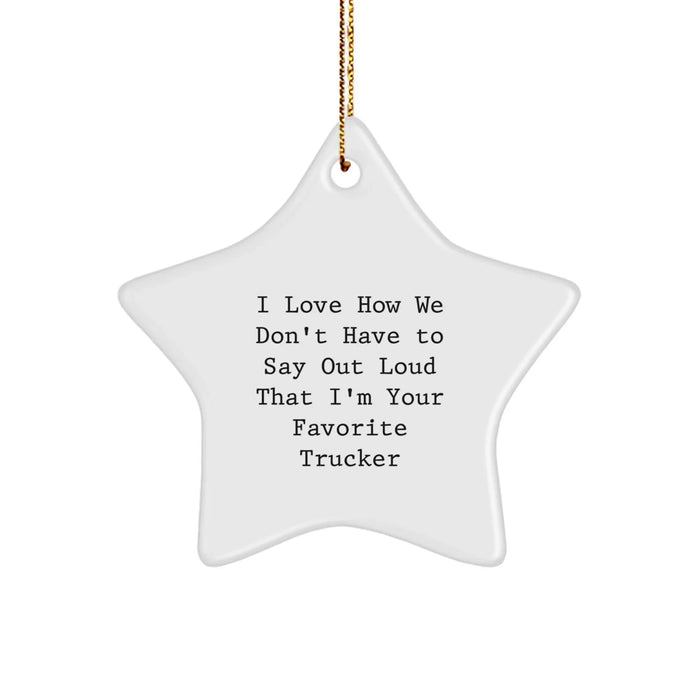 Funny Trucker Star Ornament Gifts from Friends for Favorite Trucker at Christmas Time - Image 1