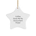 Funny Accountant Gifts from Friends, Christmas Unique Gifts for Accountant Men Women Friends, 'Coffee Gives Me My Accountant Power' Star Ornament - Image 1
