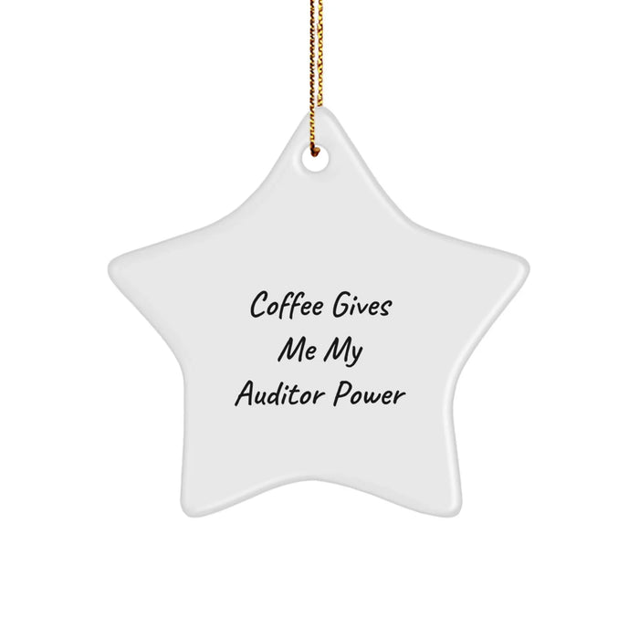 Funny Auditor Gifts for Men, Christmas Unique Star Ornament, Inspirational Coffee Quote, Gifts from Friends and Family to Auditor - Image 1
