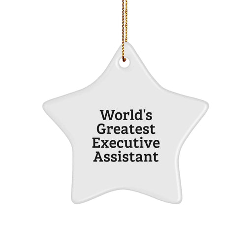 Funny Quote Executive Assistant Gifts from Friends for Christmas Unique Star Ornament, 'World's Greatest Executive Assistant' Decoration - Image 1