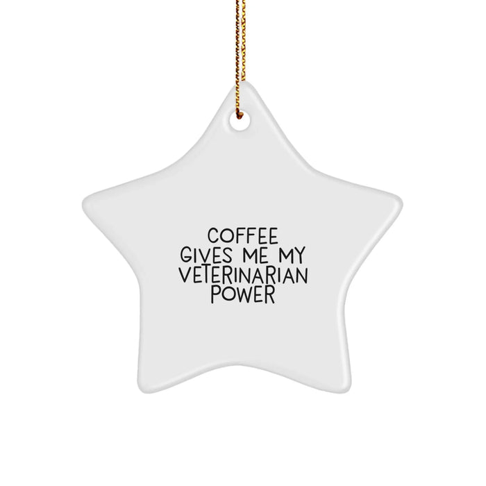 Funny Veterinarian Christmas Star Ornament, Gifts from Friends and Family to the Veterinarian Who Gives Me My Power - Image 1