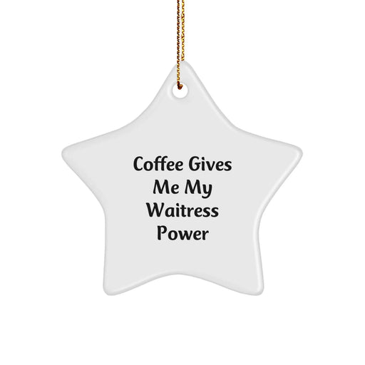 Funny Waitress Gifts, Coffee Inspired Star Ornament, Christmas Unique Decor - Image 1