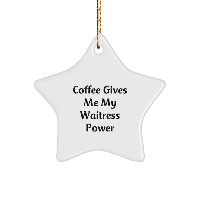 Funny Waitress Gifts, Coffee Inspired Star Ornament, Christmas Unique Decor - Image 1