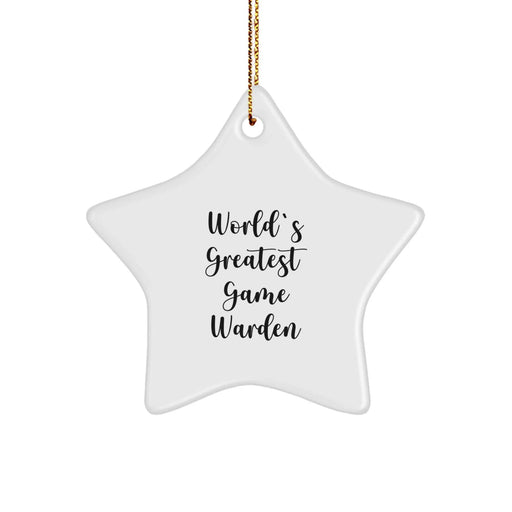 Funny World's Greatest Game Warden Gifts for Him - Star Ornament from Friends - Christmas Unique Gifts - Image 1