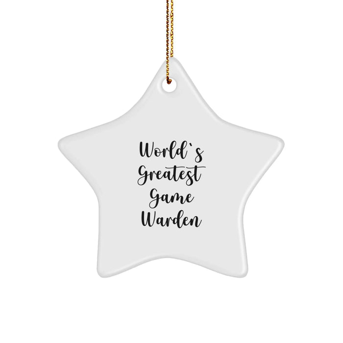 Funny World's Greatest Game Warden Gifts for Him - Star Ornament from Friends - Christmas Unique Gifts - Image 1