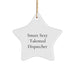 Funny Dispatcher Gifts for Men, Women, Friends, Coworkers, Smart Sexy Talented Dispatcher Christmas Unique Gifts, Gold Cord Star Ornament - Image 1