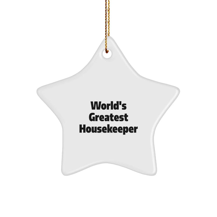 Funny Housekeeper Star Ornament Gift for Housekeeper, Christmas Unique Gifts from Friends - Image 1