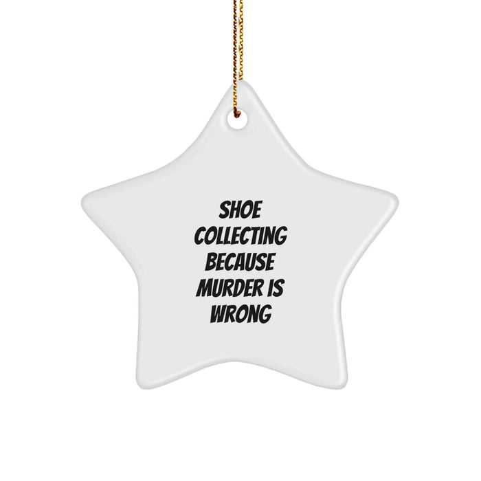 Funny Shoe Collecting Gift Star Ornament for Shoe Enthusiasts Friends and Family, Gifts from Men and Women, Christmas Unique Decorations - Image 1