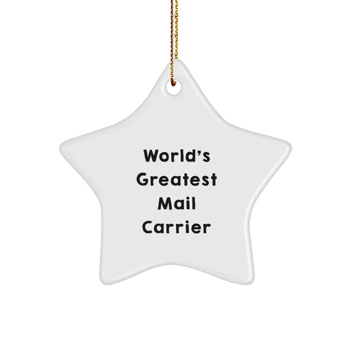 Funny Mail Carrier Star Ornament Gifts for Mail Carrier, World's Greatest Mail Carrier, Christmas Unique Gifts from Friends - Image 1