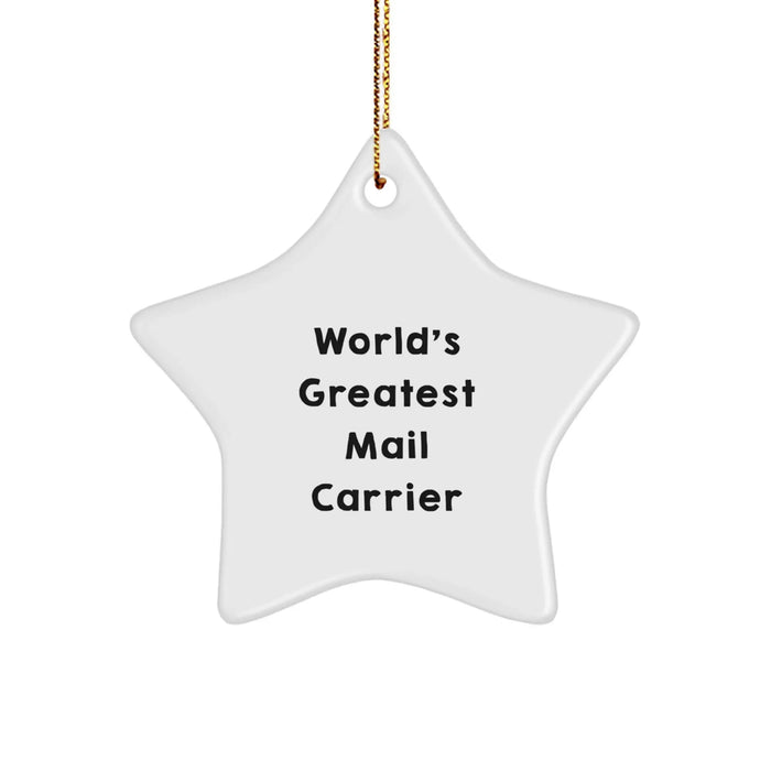 Funny Mail Carrier Star Ornament Gifts for Mail Carrier, World's Greatest Mail Carrier, Christmas Unique Gifts from Friends - Image 1