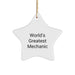Funny Mechanic Gifts from Friends, World's Greatest Mechanic Star Ornament for Men, Unique Christmas Unique Gifts for Mechanic - Image 1