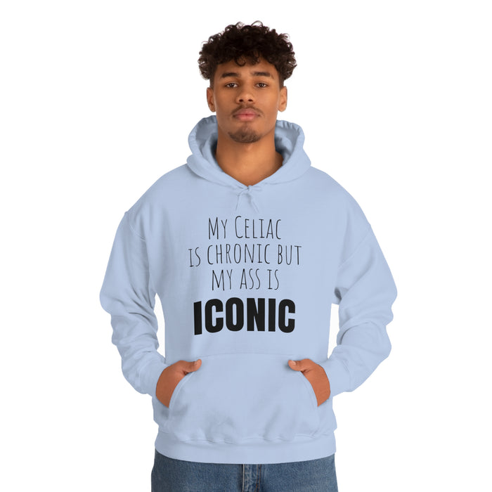 Celiac Disease Hoodie, My Celiac is Chronic but My Ass is Iconic, Funny Celiac Gift, Awesome Celiac Gift, Gift for Celiac, Celiac Awareness, Mother's Day, Birthday