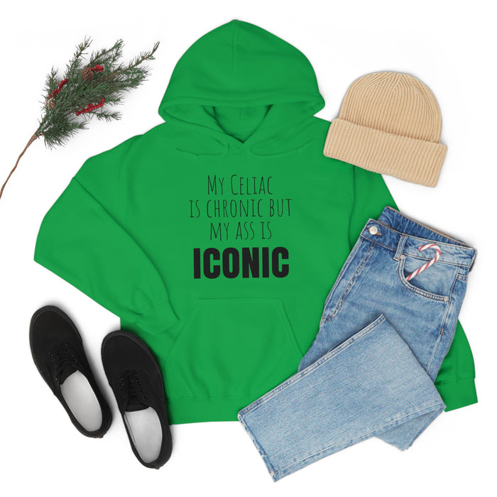 Celiac Disease Hoodie, My Celiac is Chronic but My Ass is Iconic, Funny Celiac Gift, Awesome Celiac Gift, Gift for Celiac, Celiac Awareness, Mother's Day, Birthday