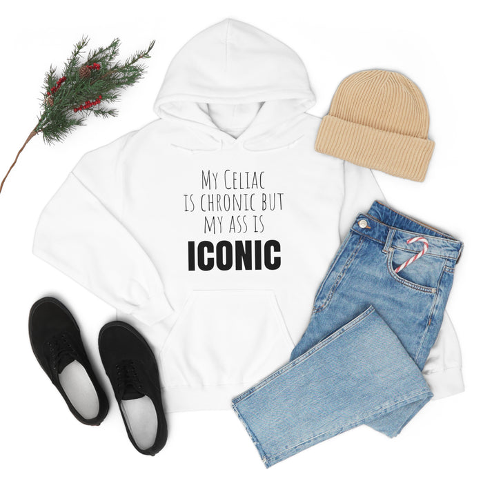 Celiac Disease Hoodie, My Celiac is Chronic but My Ass is Iconic, Funny Celiac Gift, Awesome Celiac Gift, Gift for Celiac, Celiac Awareness, Mother's Day, Birthday