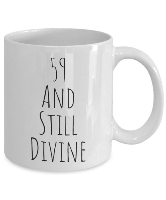 59th birthday mug, happy, 59th birthday mug, 59th birthday coffee mug, 59th Birthday Cup, Divine