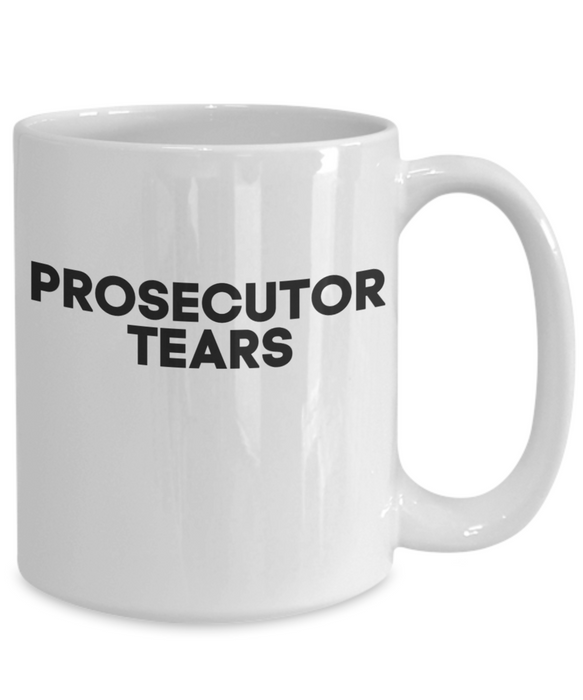 Lawyer Coffee Mug, Prosecutor Tears, Funny For Attorney Law Student - Defense Attorney Civil Rights Supreme Court Cases, White