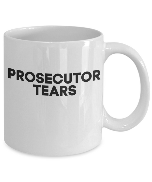 Lawyer Coffee Mug, Prosecutor Tears, Funny For Attorney Law Student - Defense Attorney Civil Rights Supreme Court Cases, White