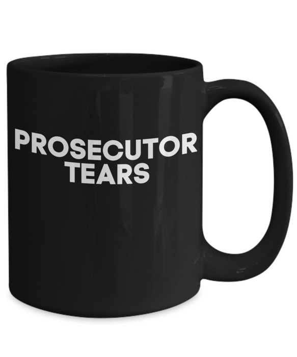 Lawyer Coffee Mug, Prosecutor Tears, Funny For Attorney Law Student - Defense Attorney Civil Rights Supreme Court Cases, Black