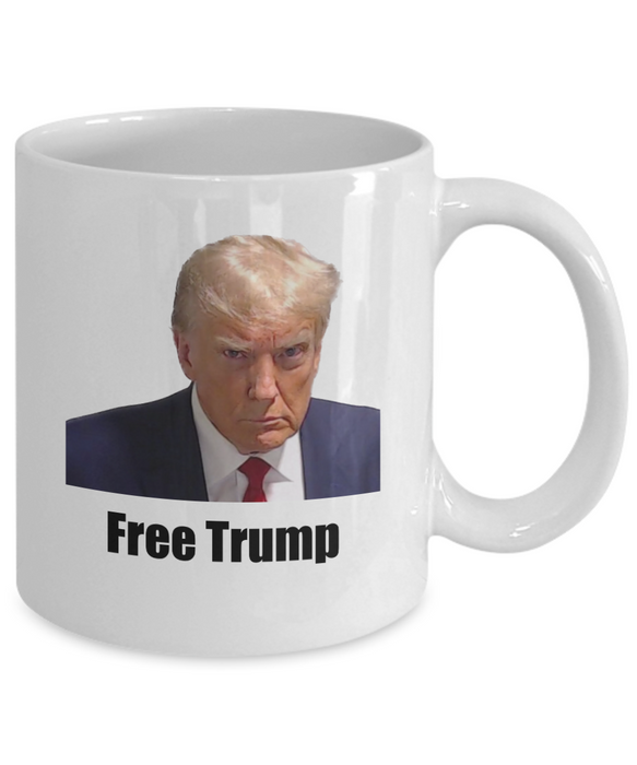 Trump Mug Shot, Mug Shot Coffee Mug, Funny Trump Gift, Trump 2024, Gift for Republican, Election Interference, Free Trump