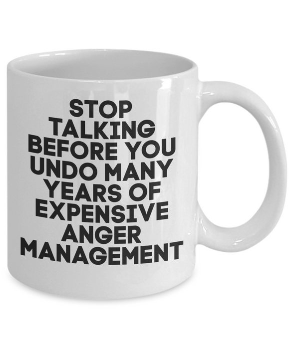 Anger Management Mug, Anger Management Coffee Mug, Stop Talking Years of Expensive, Funny Mug, Tea Cup