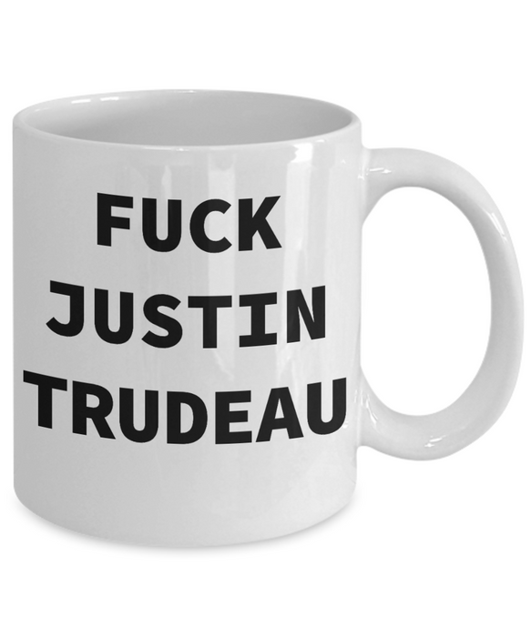 Fuck Justin Trudeau Coffee Mug, Gift for Canadian, Conservative Party, Libertarian, Canada, Truckers