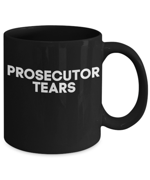 Lawyer Coffee Mug, Prosecutor Tears, Funny For Attorney Law Student - Defense Attorney Civil Rights Supreme Court Cases, Black