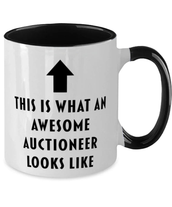 This is What an Awesome Auctioneer, Funny, Cheap, Inappropriate, Gift for, Black Two-Tone, Auctioneer Coffee Mug