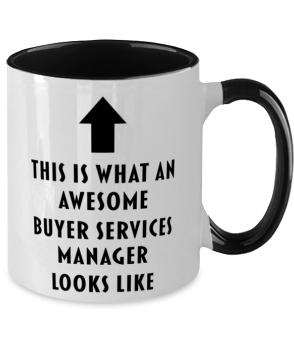 This is What an Awesome Buyer Services Manager, Funny, Cheap, Inappropriate, Gift for, Black Two-Tone, Buyer Services Manager Coffee Mug