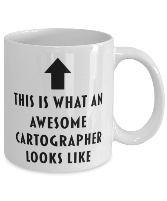 This is what an Awesome Cartographer Looks Like Coffee Mug, Funny, Cheap, Inappropriate, Gift for, White