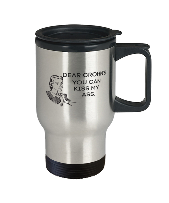 Crohn's Kiss My Ass Coffe Mug, Funny, Cheap, Inappropriate, Gift for, Travel, Crohn's Coffee Mug