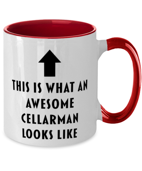 This is What an Awesome Cellarman, Funny, Cheap, Inappropriate, Gift for, Red Two-Tone, Cellarman Coffee Mug