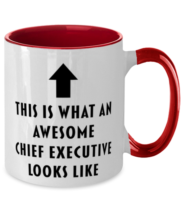 This is What an Awesome Chief Executive, Funny, Cheap, Inappropriate, Gift for, Red Two-Tone, Chief Executive Coffee Mug