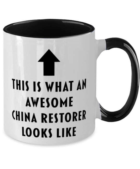 This is What an Awesome China Restorer, Funny, Cheap, Inappropriate, Gift for, Black Two-Tone, China Restorer Coffee Mug