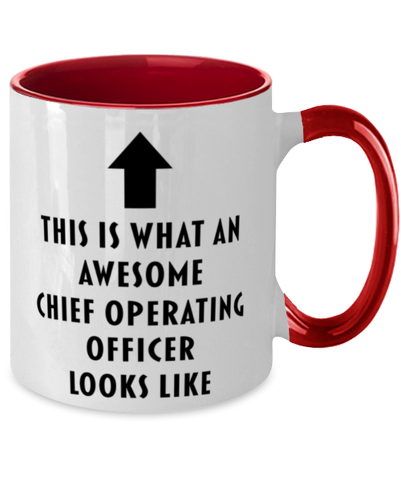 This is What an Awesome Chief Operating Officer, Funny, Cheap, Inappropriate, Gift for, Red Two-Tone, Chief Operating Officer Coffee Mug