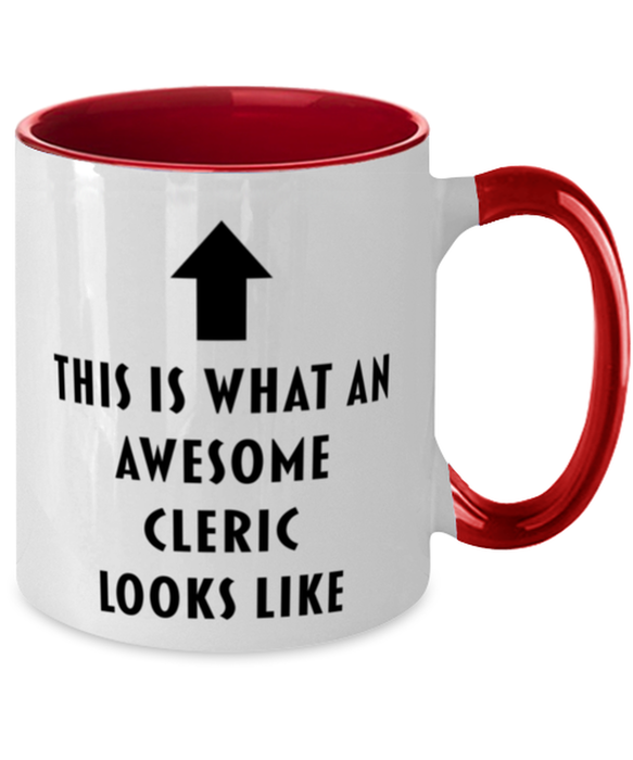 This is What an Awesome Cleric, Funny, Cheap, Inappropriate, Gift for, Red Two-Tone, Cleric Coffee Mug