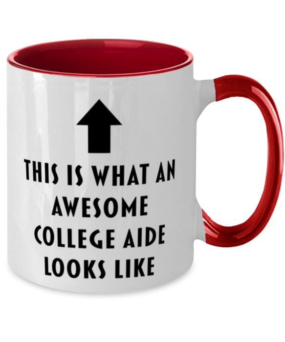 This is What an Awesome College Aide, Funny, Cheap, Inappropriate, Gift for, Red Two-Tone, College Aide Coffee Mug
