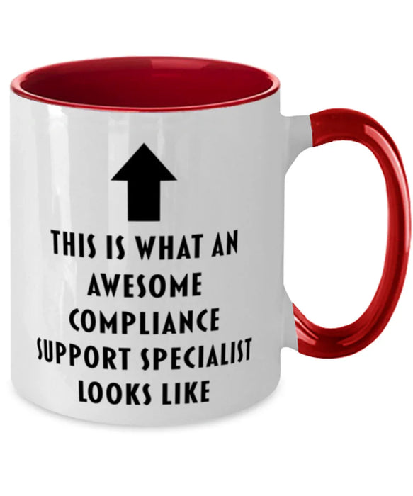 This is What an Awesome Compliance Support Specialist, Funny, Cheap, Inappropriate, Gift for, Red Two-Tone, Compliance Support Specialist Coffee Mug