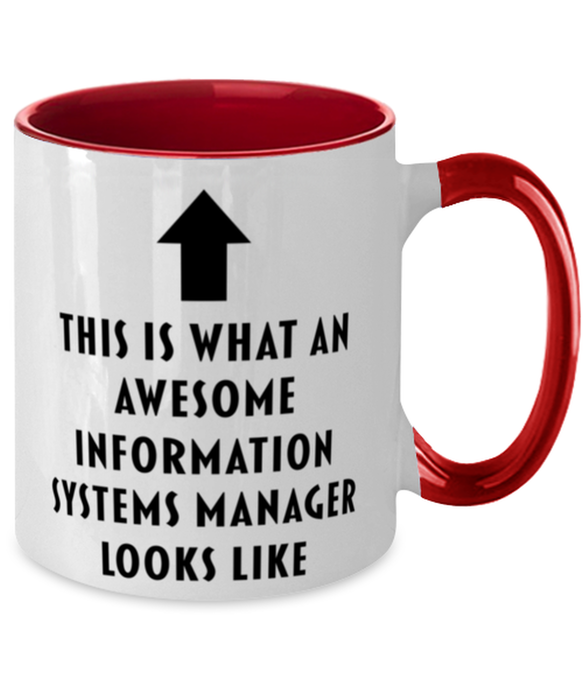 This is What an Awesome Information Systems Manager, Funny, Cheap, Inappropriate, Gift for, Red Two-Tone, Information Systems Manager Coffee Mug