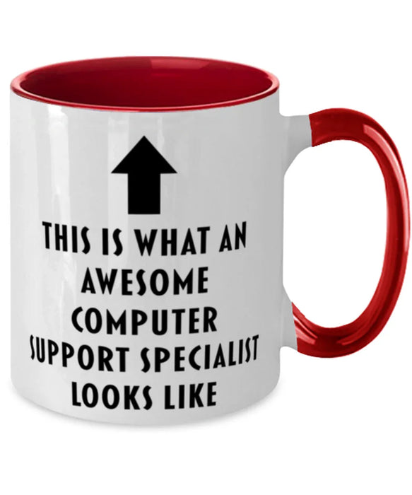 This is What an Awesome Computer Support Specialist, Funny, Cheap, Inappropriate, Gift for, Red Two-Tone, Computer Support Specialist Coffee Mug